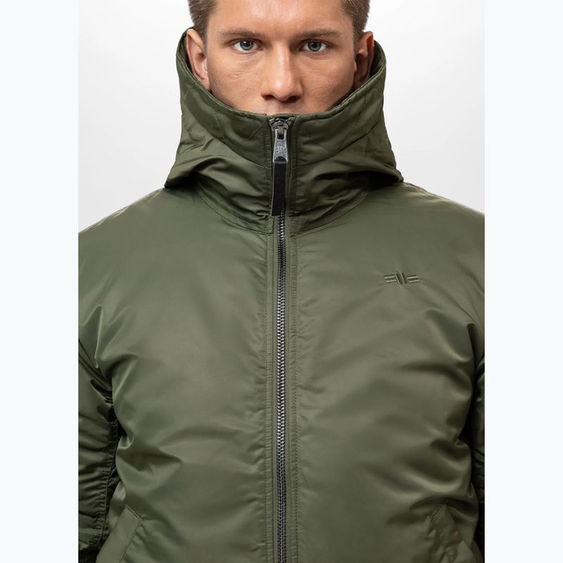 Pánska bunda Pitbull Sherpa Hooded Bomber olive 4