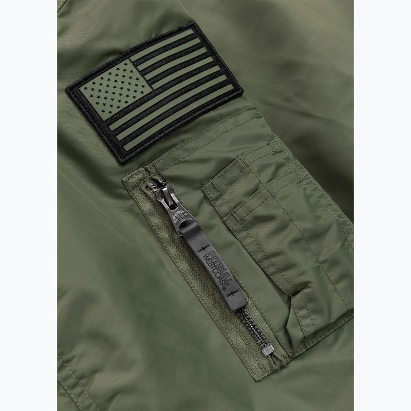 Pánska bunda Pitbull Sherpa Hooded Bomber olive 9