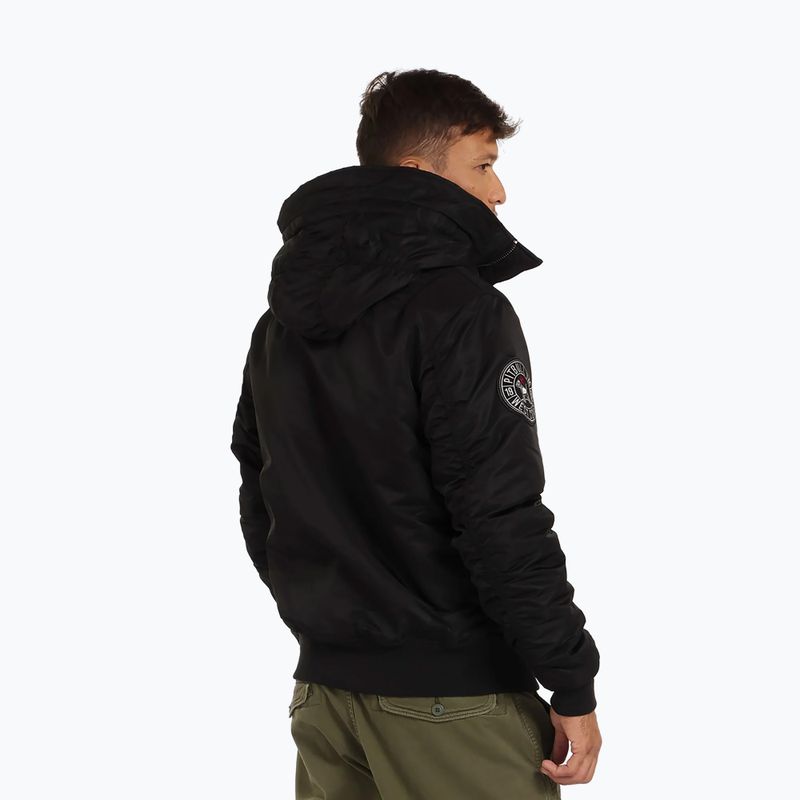 Pánska bunda Pitbull Sherpa Hooded Bomber black 3
