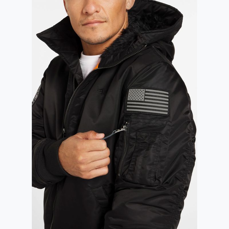 Pánska bunda Pitbull Sherpa Hooded Bomber black 6