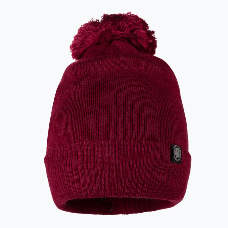 Pánska zimná čiapka Pitbull West Coast Beanie Bubble Small Logo burgundy 2