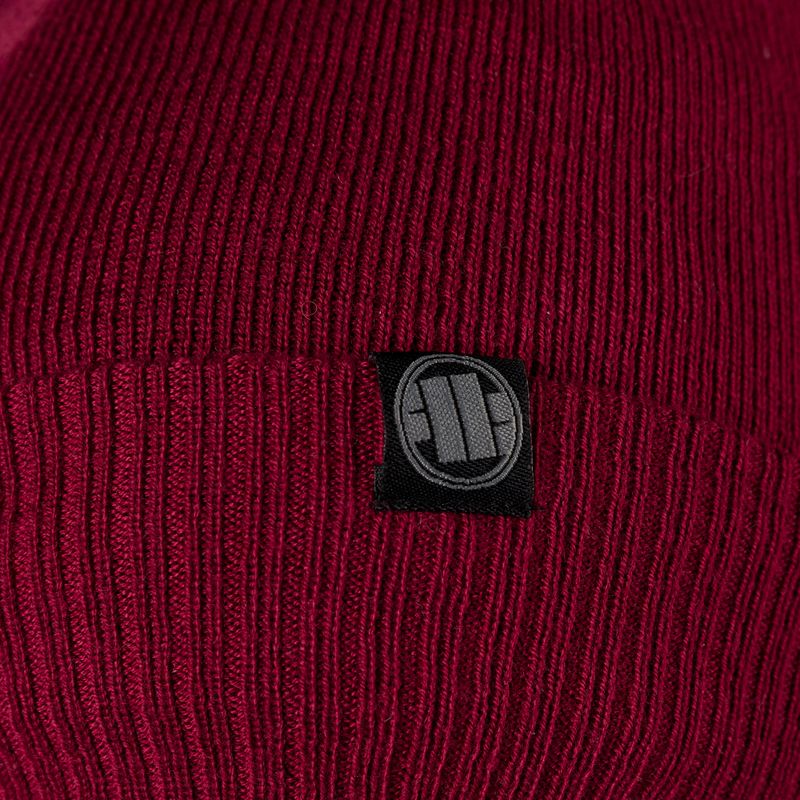 Pánska zimná čiapka Pitbull West Coast Beanie Bubble Small Logo burgundy 3