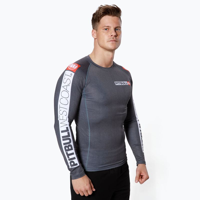 Pánsky chránič Rashguard s dlhým rukávom Pitbull West Coast Rash L-S Hilltop grey/melange