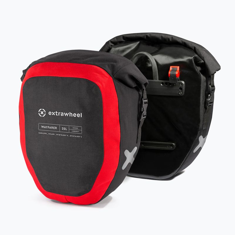 Brašne na bicykel Extrawheel Wayfarer Premium 25L 2 ks čierne E48
