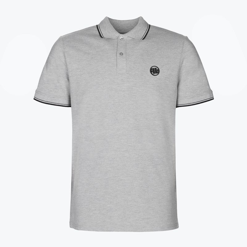 Pánske polo tričko Pitbull West Coast Polo Slim Stripes grey/melange