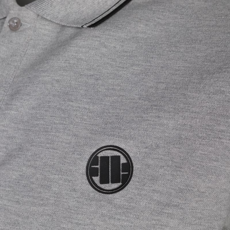 Pánske polo tričko Pitbull West Coast Polo Slim Stripes grey/melange 3