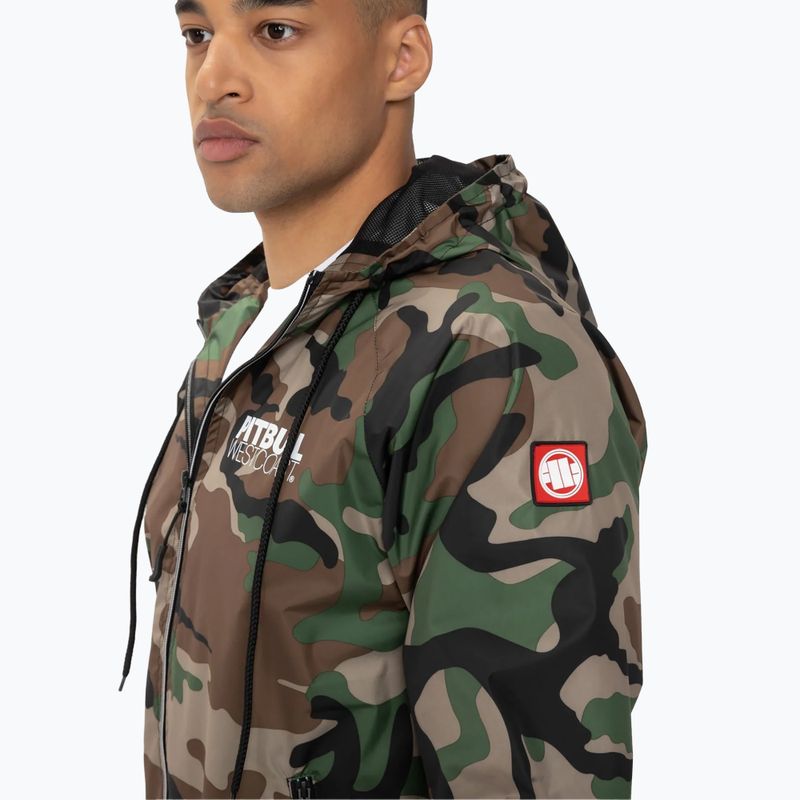 Pánska bunda Pitbull West Coast Athletic s kapucňou z nylonu woodland camo 3