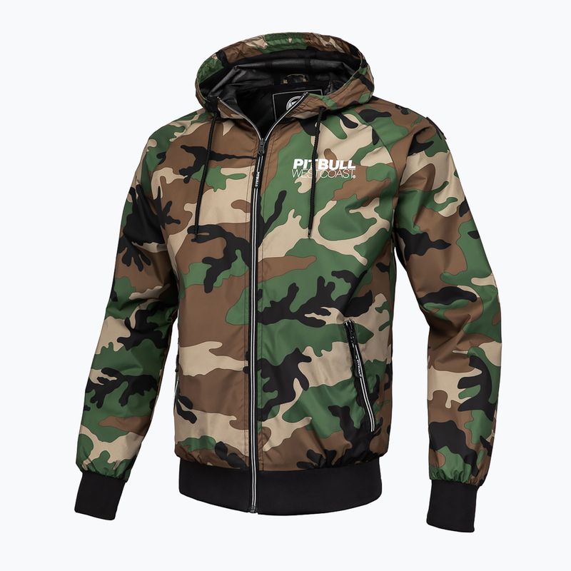 Pánska bunda Pitbull West Coast Athletic s kapucňou z nylonu woodland camo 7