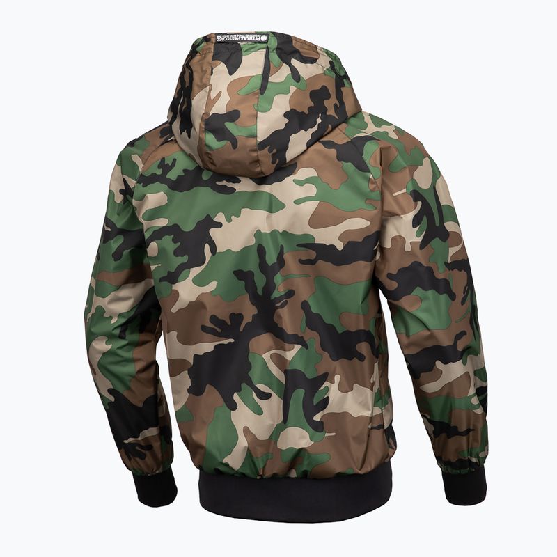 Pánska bunda Pitbull West Coast Athletic s kapucňou z nylonu woodland camo 8