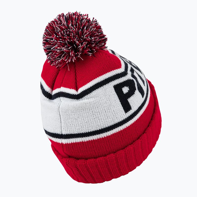Pánska zimná čiapka Pitbull Beanie Fleming II red/dark navy 2