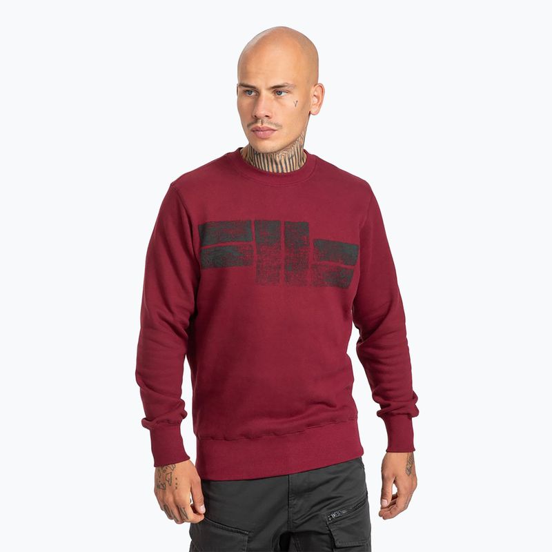 Pánska mikina Pitbull West Coast Crewneck Classic Logo burgundy