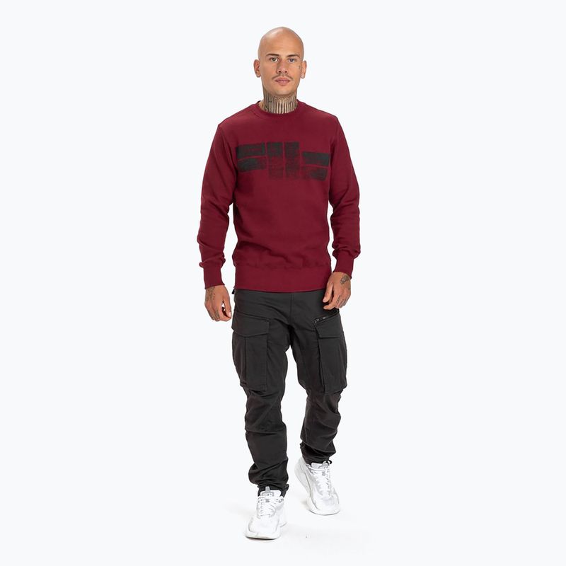 Pánska mikina Pitbull West Coast Crewneck Classic Logo burgundy 2