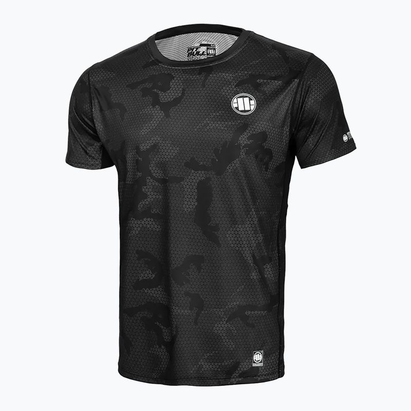 Pánske tričko Pitbull West Coast Performance Mesh Net Camo All Black Camo black camo