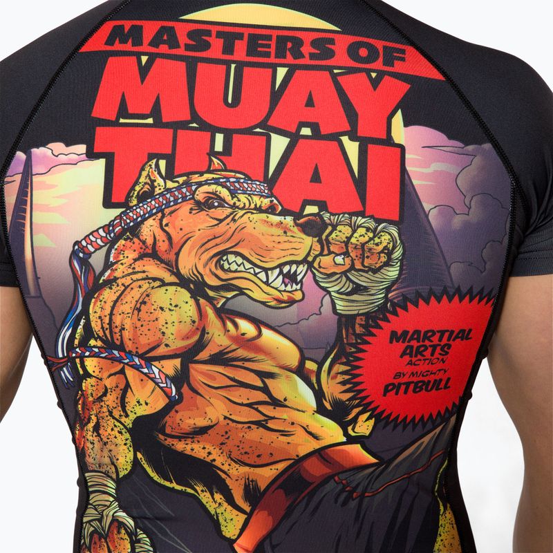 Pánsky chránič Rashguard Pitbull West Coast T-S Rash Master Of Muay Thai black 4