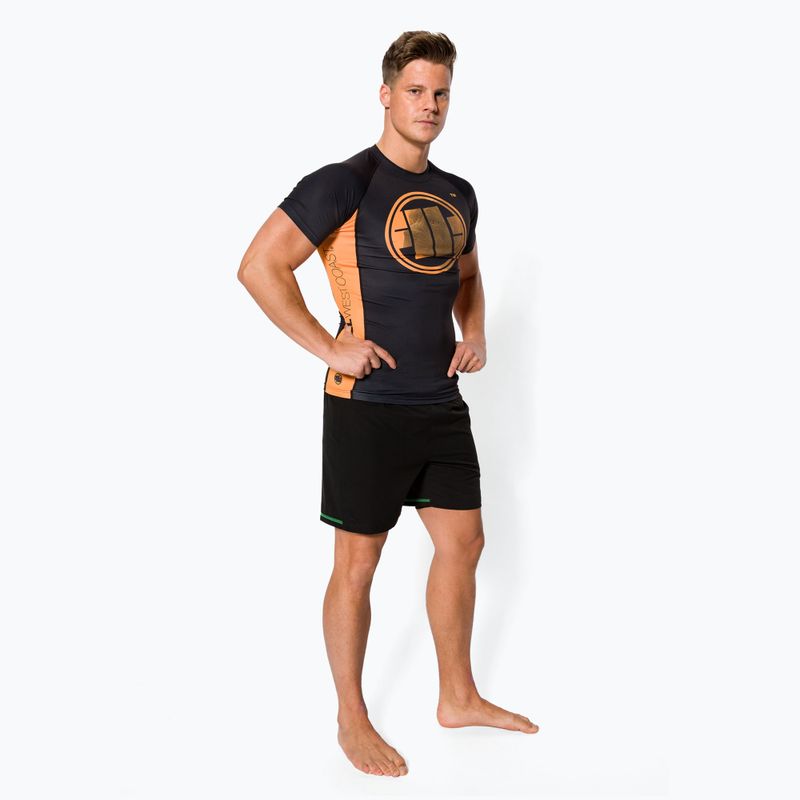 Pánsky chránič Rashguard Pitbull West Coast Rash T-S Orange Dog black 2