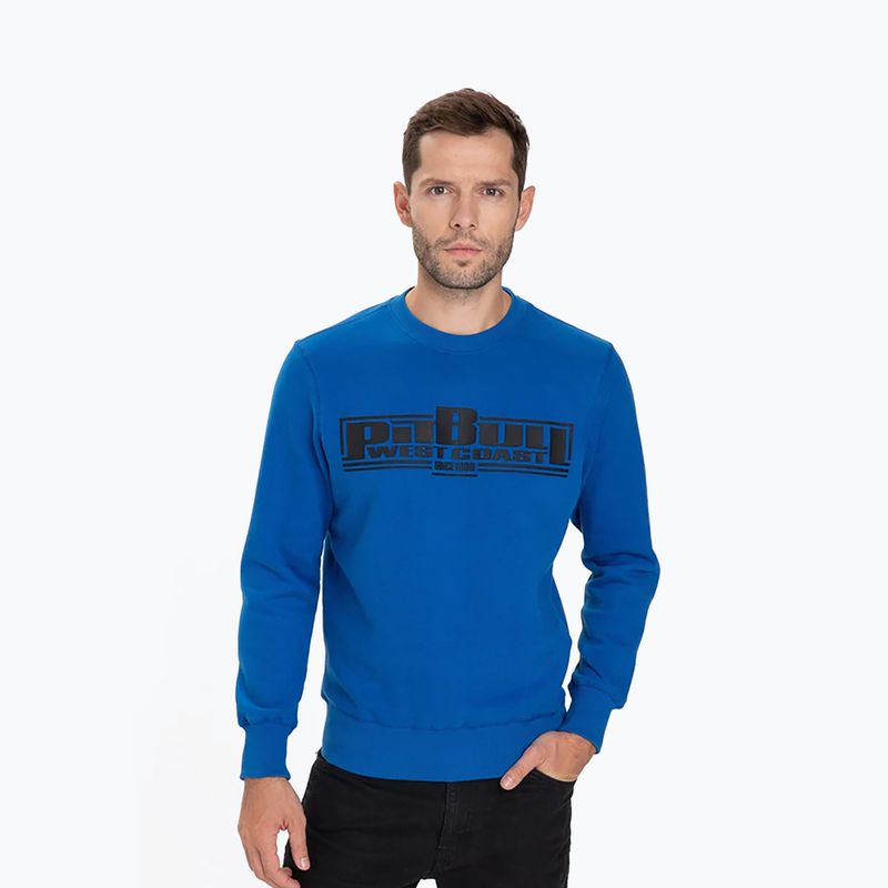 Pánska mikina Pitbull West Coast Crewneck Classic Boxing royal blue