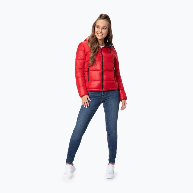 Dámska páperová bunda Pitbull West Coast Shine Quilted Hooded red 2