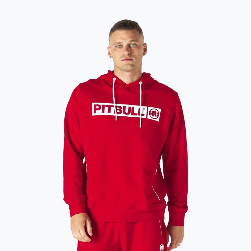 Pánska mikina Pitbull West Coast Hooded Hilltop Terry Group red