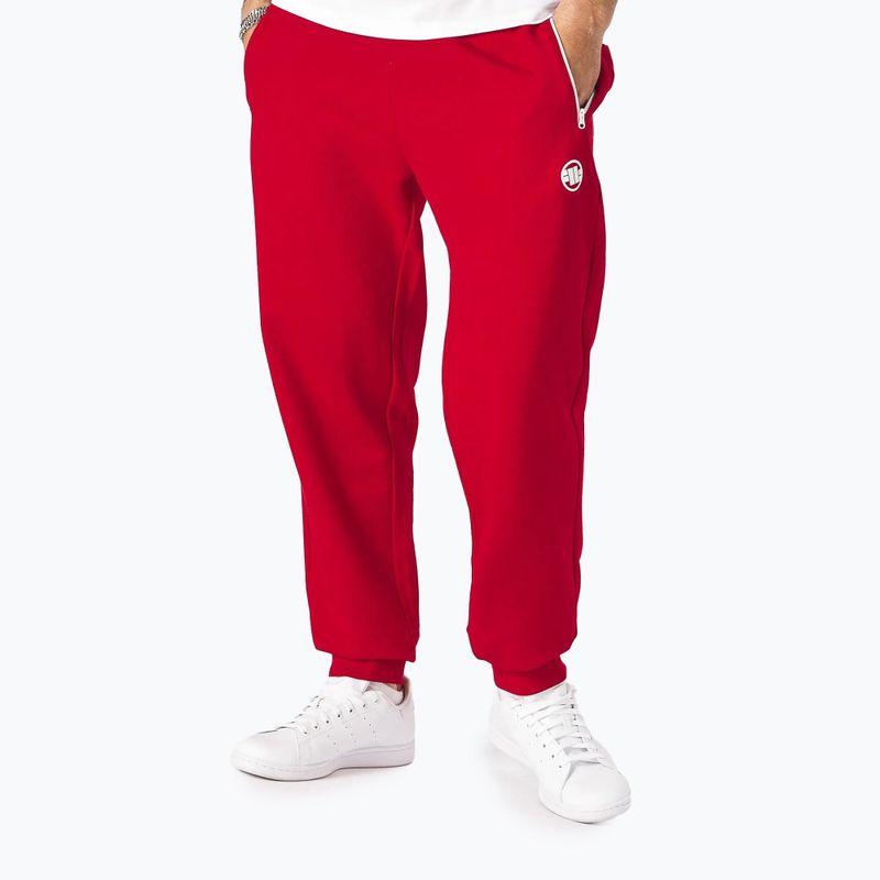 Pánske nohavice Pitbull West Coast Trackpants Small Logo Terry Group red