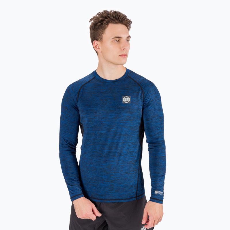 Pánsky chránič Rashguard s dlhým rukávom Pitbull West Coast Performance Small Logo dark navy