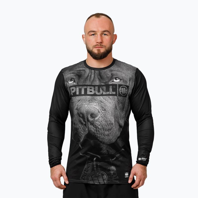 Pánske tričko s dlhým rukávom Pitbull Mesh Performance Pro Plus Training Born in 1989 black