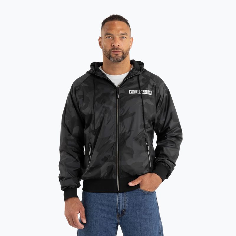 Pánska bunda Pitbull Athletic Hilltop Hooded Nylon čierna