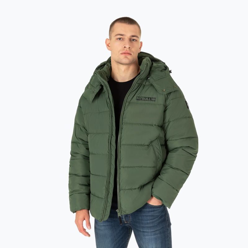 Pitbull West Coast pánska zimná bunda Perseus Hooded Padded olive