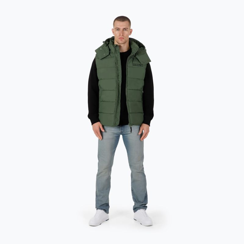 Pitbull West Coast pánska zimná bunda Perseus Hooded Vest olive 2