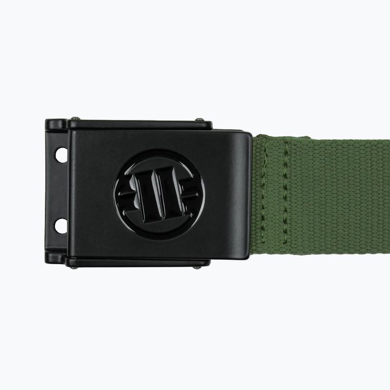 Opasok do nohavíc Pitbull Hilltop Embossed Webbing olive 2