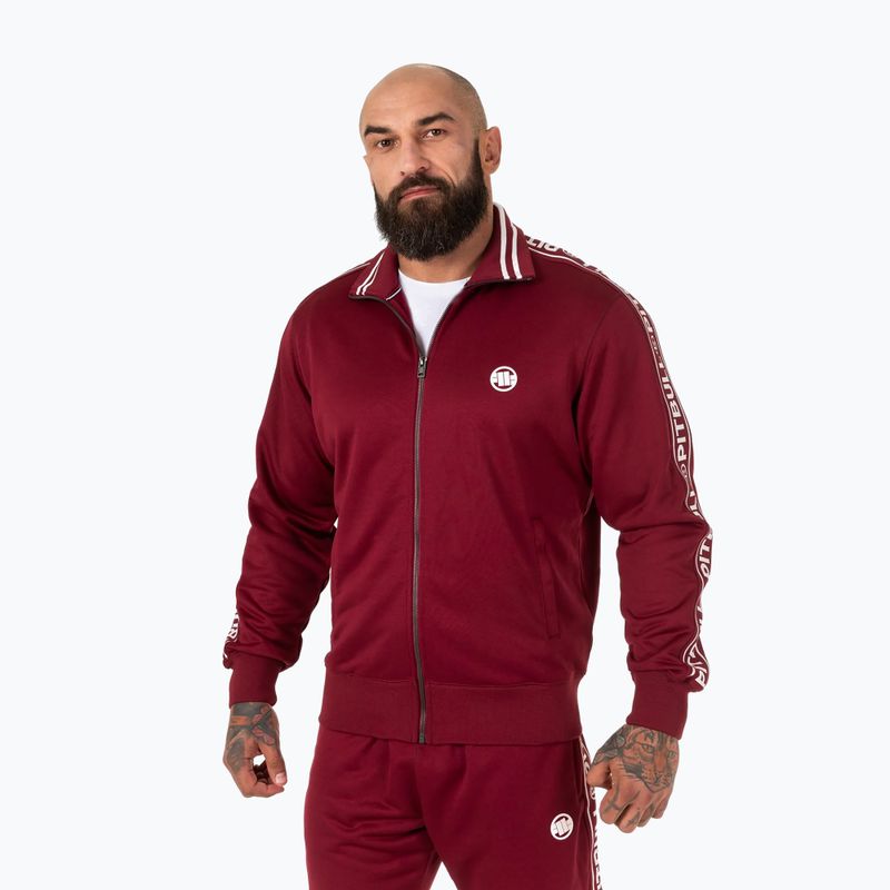 Pánska bunda Pitbull West Coast Trackjacket Tape Logo Terry Group burgundy