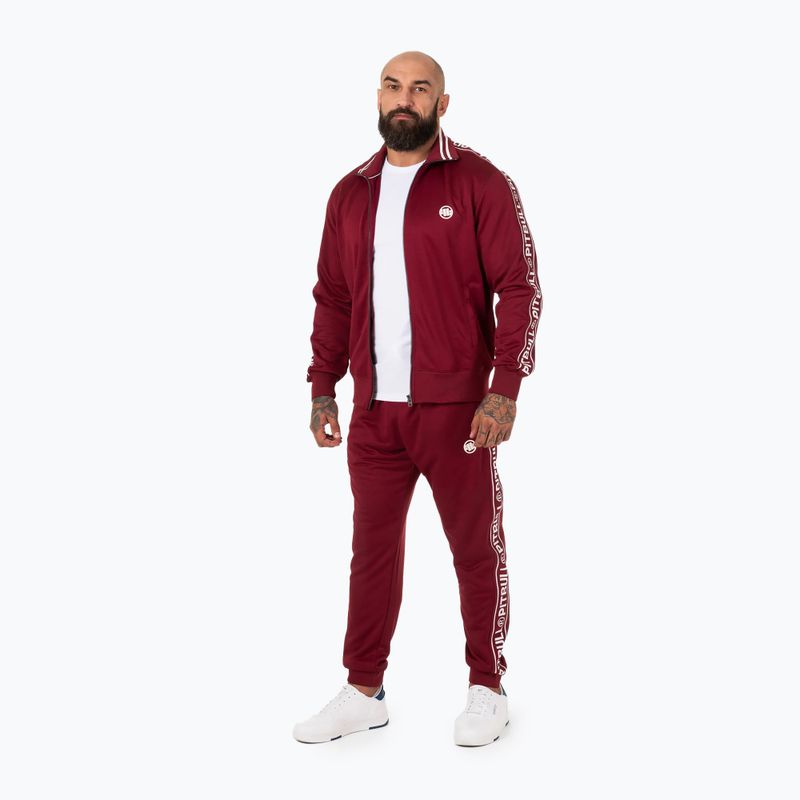 Pánska bunda Pitbull West Coast Trackjacket Tape Logo Terry Group burgundy 2