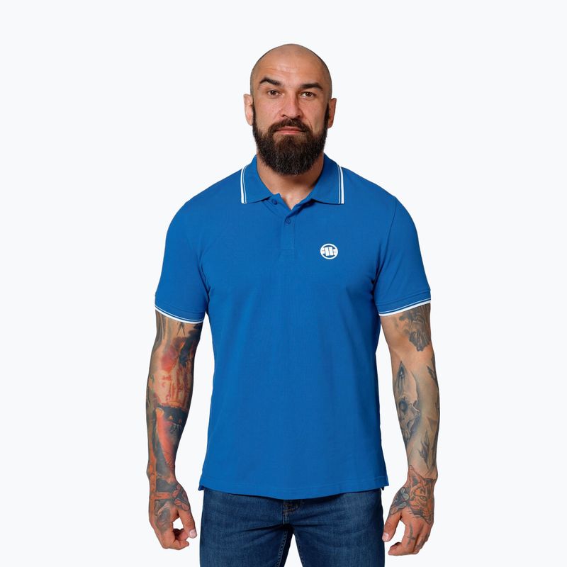 Pánske polo tričko Pitbull Polo Pique Stripes Regular royal blue