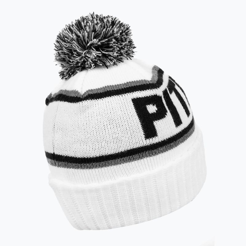 Pánska zimná čiapka Pitbull Beanie Fleming II white/black 2