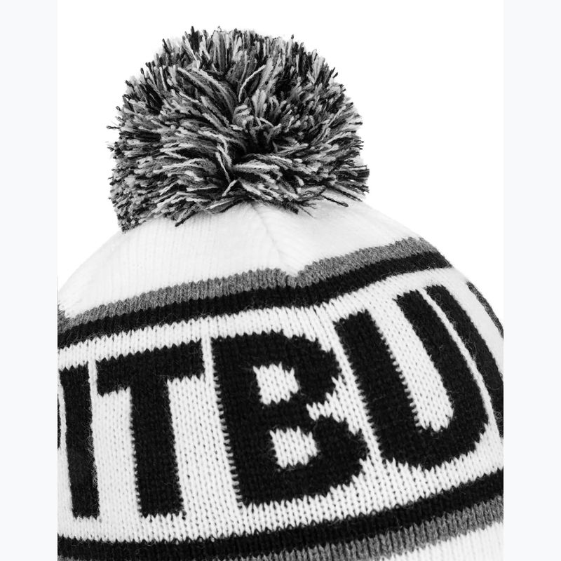 Pánska zimná čiapka Pitbull Beanie Fleming II white/black 3