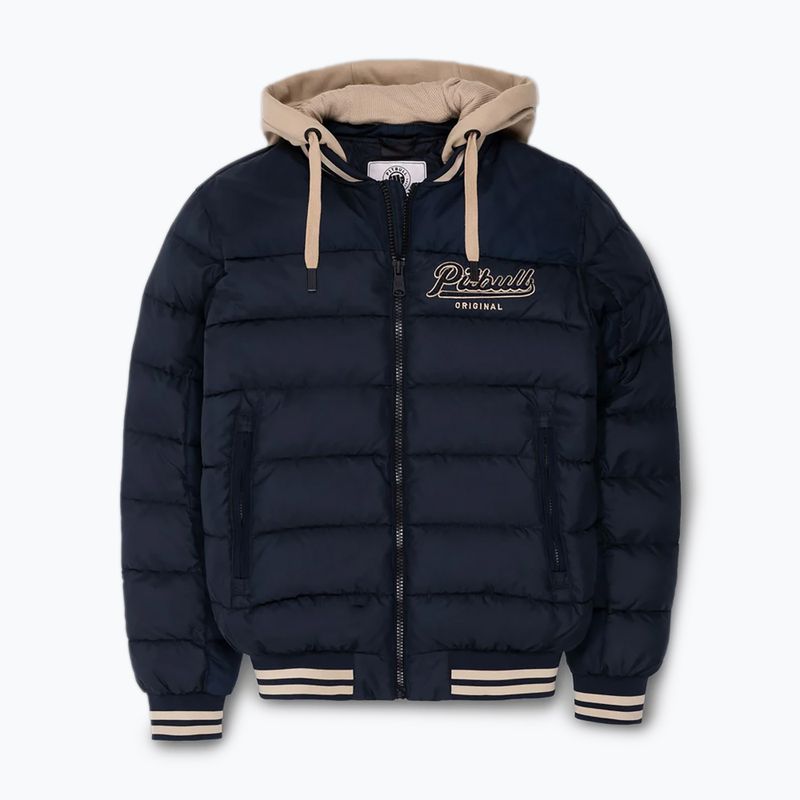Pánska bunda Pitbull Hidden Quilted Hooded dark navy/beige
