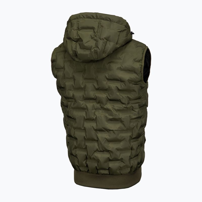 Pánska vesta  Pitbull Carver Quilted Hooded olive 4