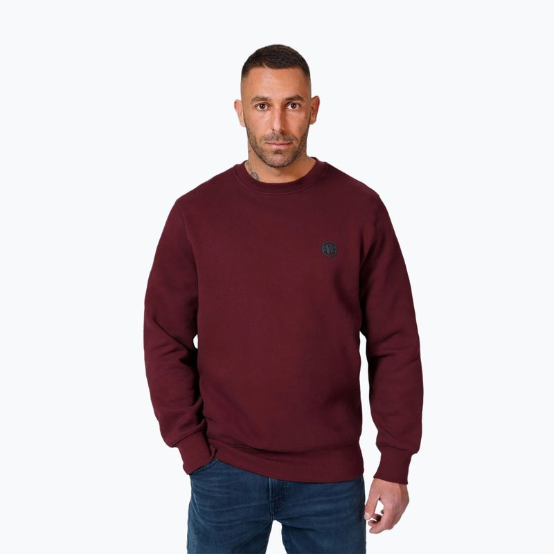 Pánska mikina Pitbull Small Logo Crewneck burgundy