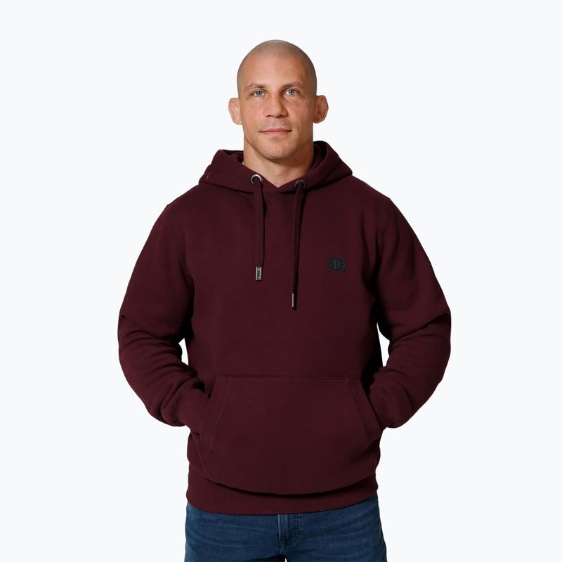 Pánska mikina s kapucňou Pitbull Small Logo burgundy