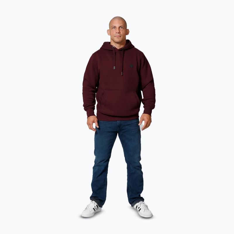 Pánska mikina s kapucňou Pitbull Small Logo burgundy 2