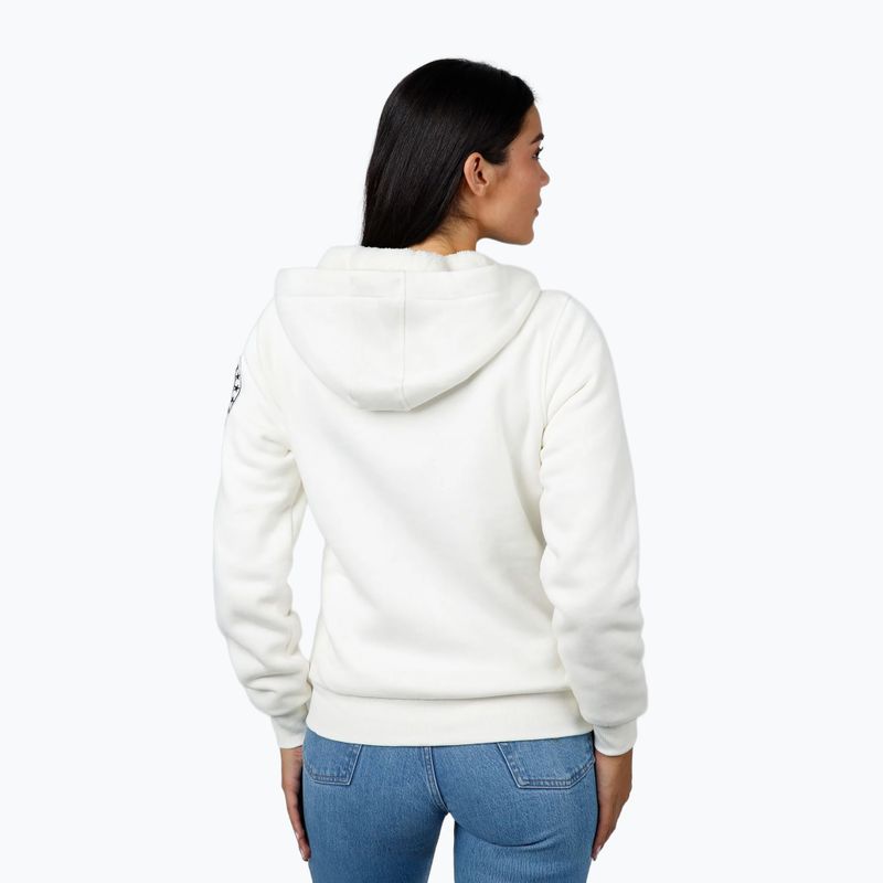 Dámske mikiny Pitbull Sherpa Ruffina s kapucňou na zips off white 3