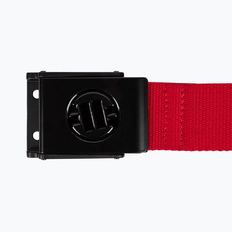 Opasok do nohavíc Pitbull Hilltop Embossed Webbing red 2