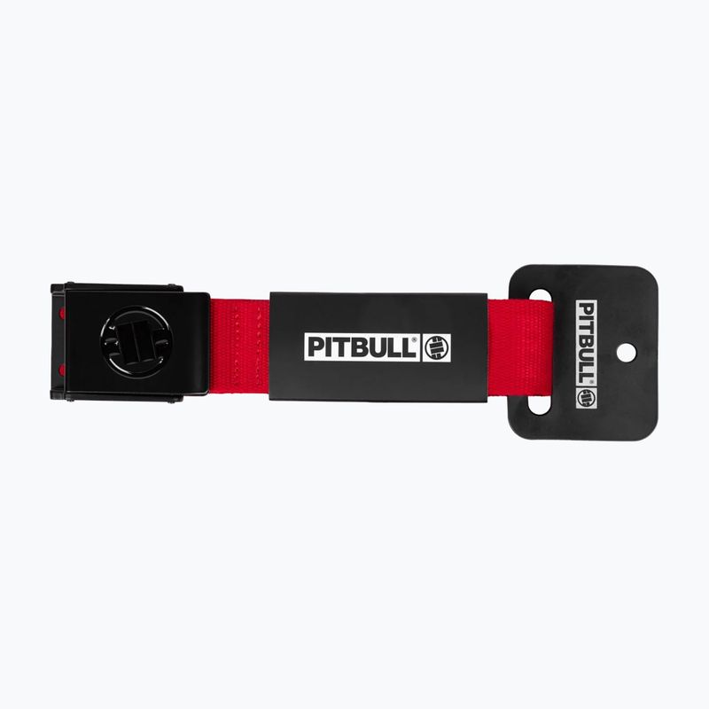 Opasok do nohavíc Pitbull Hilltop Embossed Webbing red 4