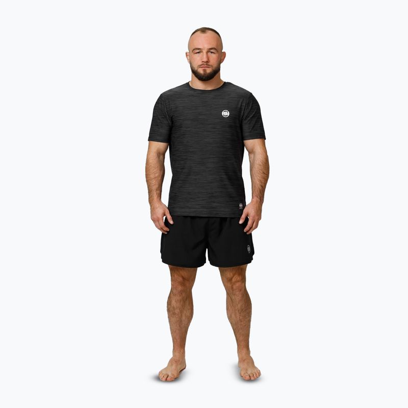Pánske tričko Pitbull Small Logo Casual Sport black melange 2