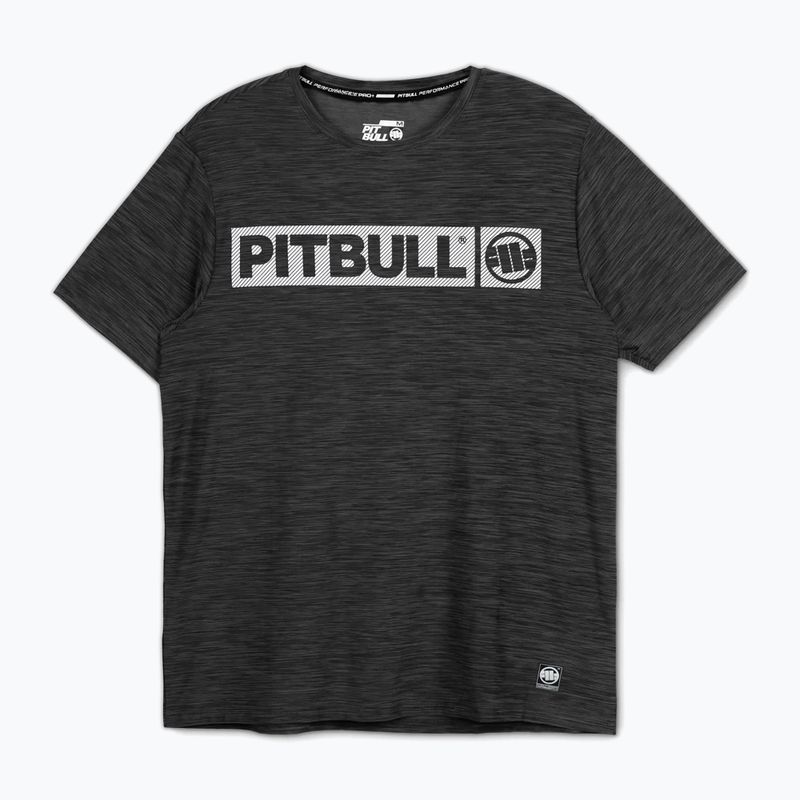 Pitbull Hilltop Casual Sport čierne melanžové pánske tričko 4