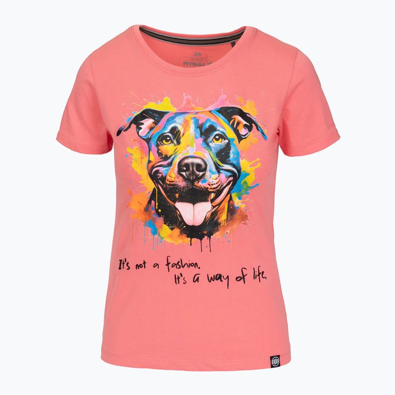 Dámske tričko Pitbull Watercolor coral 6