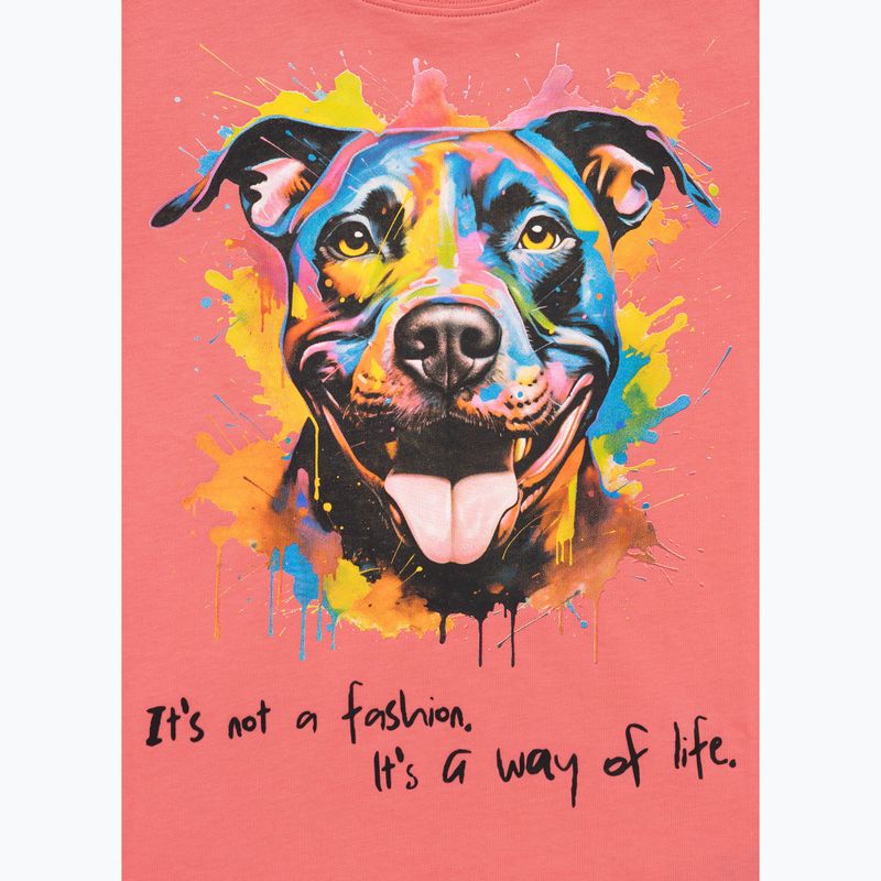 Dámske tričko Pitbull Watercolor coral 9