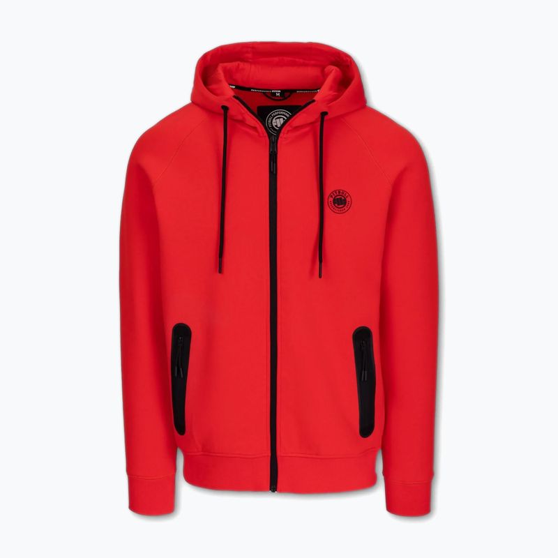 Pánska mikina Pitbull Dogwood Hooded Zip Sweatshirt fluo/red