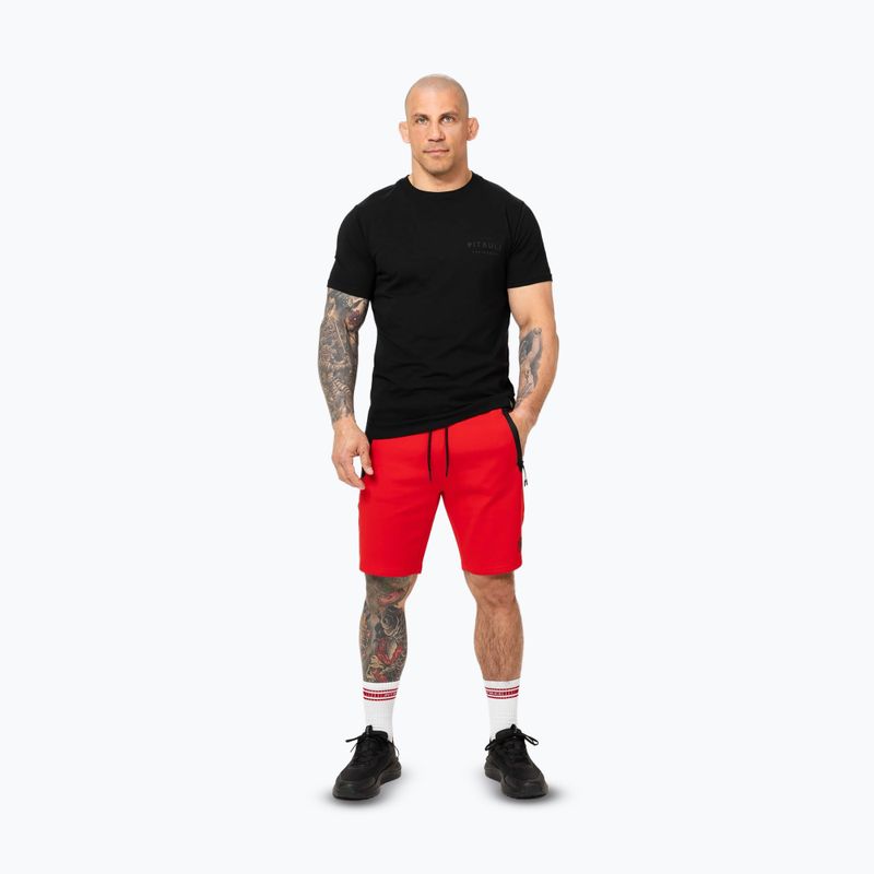 Pitbull Dogwood Sport fluo/červené pánske šortky 2
