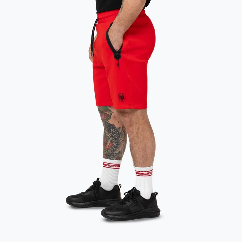 Pitbull Dogwood Sport fluo/červené pánske šortky 5