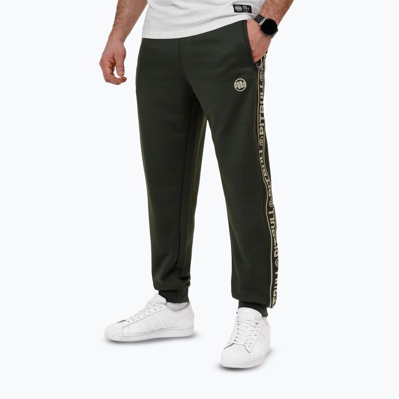 Pánske tepláky Pitbull Tape Logo Terry Group old green